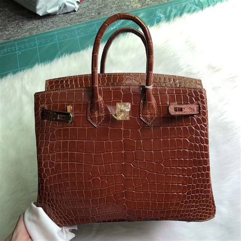 hermes birkin 30cm brown porosus crocodile leather|hermes birkin 30cm for sale.